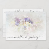 *~* パステルカラーの花　写真　ＲＳＶＰ　ＱＲコード　ＡＲ２６　ウェディング 招待状 (正面/裏面)