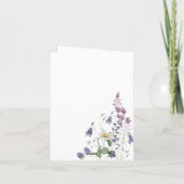 パステルカラーの草原の花 誕生日 サンキューカード (裏面)