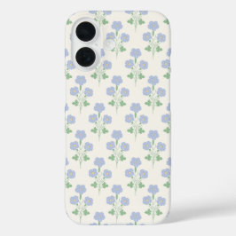 パステルカラーの草原風なやわらかなボタニカル柄 iPhone 16ケース