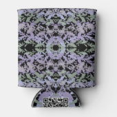 パステルカラーの葉の這う蔦の描画パターン 缶クーラー (正面)