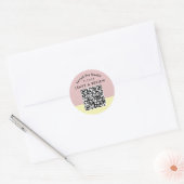 パステルカラーの著者書評リクエストQRコード ラウンドシール (封筒)