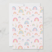 パステルカラーの虹と花とハートのデザイン サンキューカード (裏面)