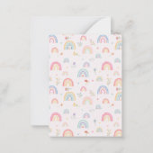 パステルカラーの虹と花とハート ノートカード (裏面)