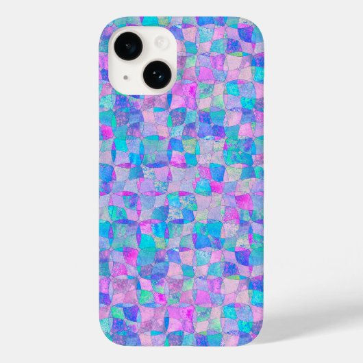 パステルカラーの虹色なシームレス幾何学模様 Case-Mate iPhoneケース (裏面)