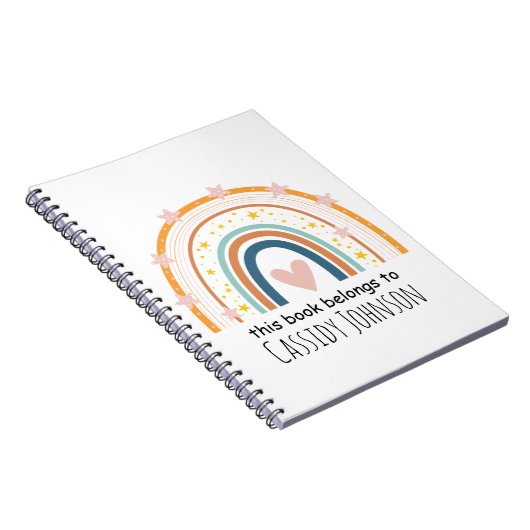 パステルカラーの虹色のこのノートは子供のもの ノートブック (右側)
