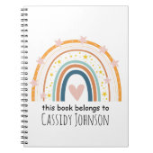 パステルカラーの虹色のこのノートは子供のもの ノートブック (正面)
