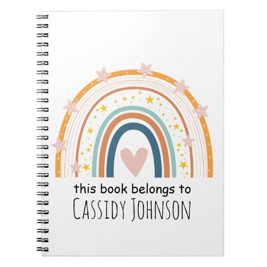 パステルカラーの虹色のこのノートは子供のもの ノートブック (正面)