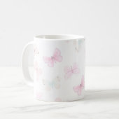 パステルカラーの蝶々 コーヒーマグカップ (正面左)