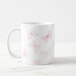 パステルカラーの蝶々 コーヒーマグカップ