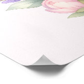 パステルカラーの蝶と芍薬の水彩画 - やさしい花柄 ポスター (角)