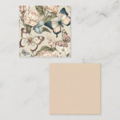 パステルカラーの蝶と花 エンクロージャーカード (正面/裏面)