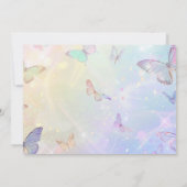 パステルカラーの蝶の女の子の1歳の誕生日 招待状 (裏面)
