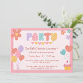 パステルカラーの誕生日招待状 招待状 (スタンド正面)