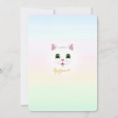 パステルカラーの誕生日 猫と星 招待状 (裏面)