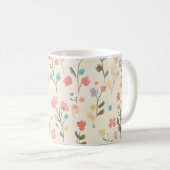 パステルカラーの野の花の草原 コーヒーマグカップ (正面右)
