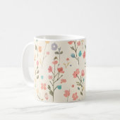 パステルカラーの野の花の草原 コーヒーマグカップ (正面左)