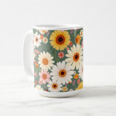 パステルカラーの野の花 コーヒーマグ コーヒーマグカップ (正面左)