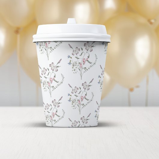 パステルカラーの野の花 紙コップ
