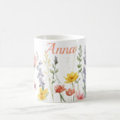パステルカラーの野生の花 コーヒーマグカップ (中央)
