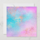 パステルカラーの金色の新しいかわいい赤ちゃんあひる 招待状 (裏面)