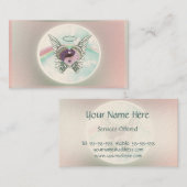 パステルカラーの陰陽のハートの天使 名刺 (正面/裏面)