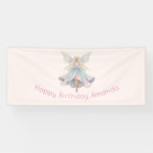 パステルカラーの魔法の天使の誕生日 横断幕 (横)