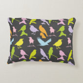 パステルカラーの鳥柄 アクセントクッション (裏面)