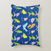 パステルカラーの鳥柄 アクセントクッション (正面(垂直))