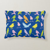 パステルカラーの鳥柄 アクセントクッション (裏面)