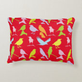 パステルカラーの鳥柄 アクセントクッション (裏面)