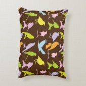 パステルカラーの鳥柄 アクセントクッション (裏面(縦))