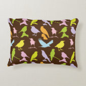 パステルカラーの鳥柄 アクセントクッション (裏面)