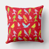 パステルカラーの鳥柄 クッション (裏面)