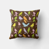 パステルカラーの鳥柄 クッション (裏面)