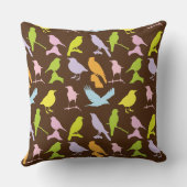 パステルカラーの鳥柄 クッション (裏面)