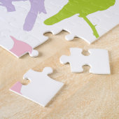 パステルカラーの鳥柄 ジグソーパズル (側面)