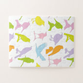 パステルカラーの鳥柄 ジグソーパズル (横)