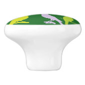 パステルカラーの鳥柄 セラミックノブ (側面)