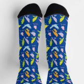 パステルカラーの鳥柄 ソックス (上部)