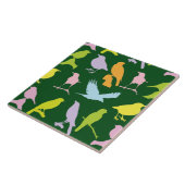 パステルカラーの鳥柄 タイル (側面)