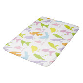 パステルカラーの鳥柄 バスマット (アングル)