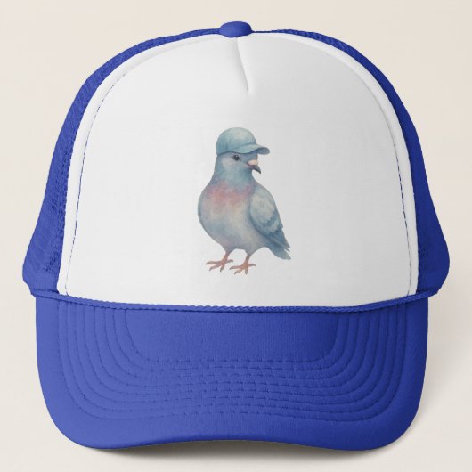 パステルカラーの鳩のTシャツデザイン – 水彩画 キャップ (正面)