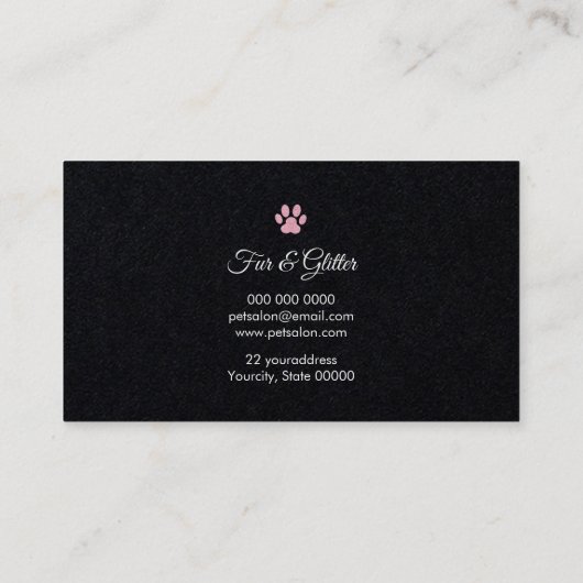 パステルカラーの黒い毛皮の足 名刺 (裏面)