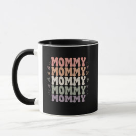 パステルカラーのMommyタイポグラフィーマグ | Mother's Day ギフト マグカップ