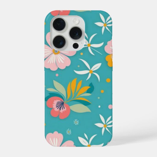 パステルカラーを用いたフローラルパターン iPhoneケース (裏面)