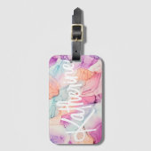 パステルカラーアルコールインクステインパターン ラゲッジタグ (正面縦)