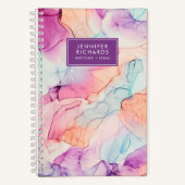 パステルカラーアルコールインパーソナライズされたク ノートブック (正面)