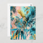 パステルカラーイラストレーションの水離れ色 ポストカード (正面/裏面)