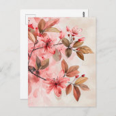 パステルカラーイラストレーションの水離れ色 ポストカード (正面/裏面)