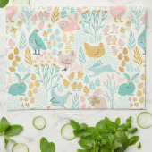 パステルカラーイースターシンボルパターン キッチンタオル (折り畳み)